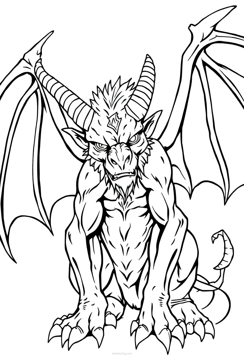 Gargoyle coloring page for kids