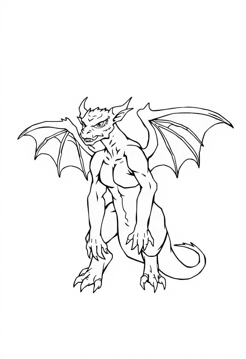 Gargoyle coloring page, free printable