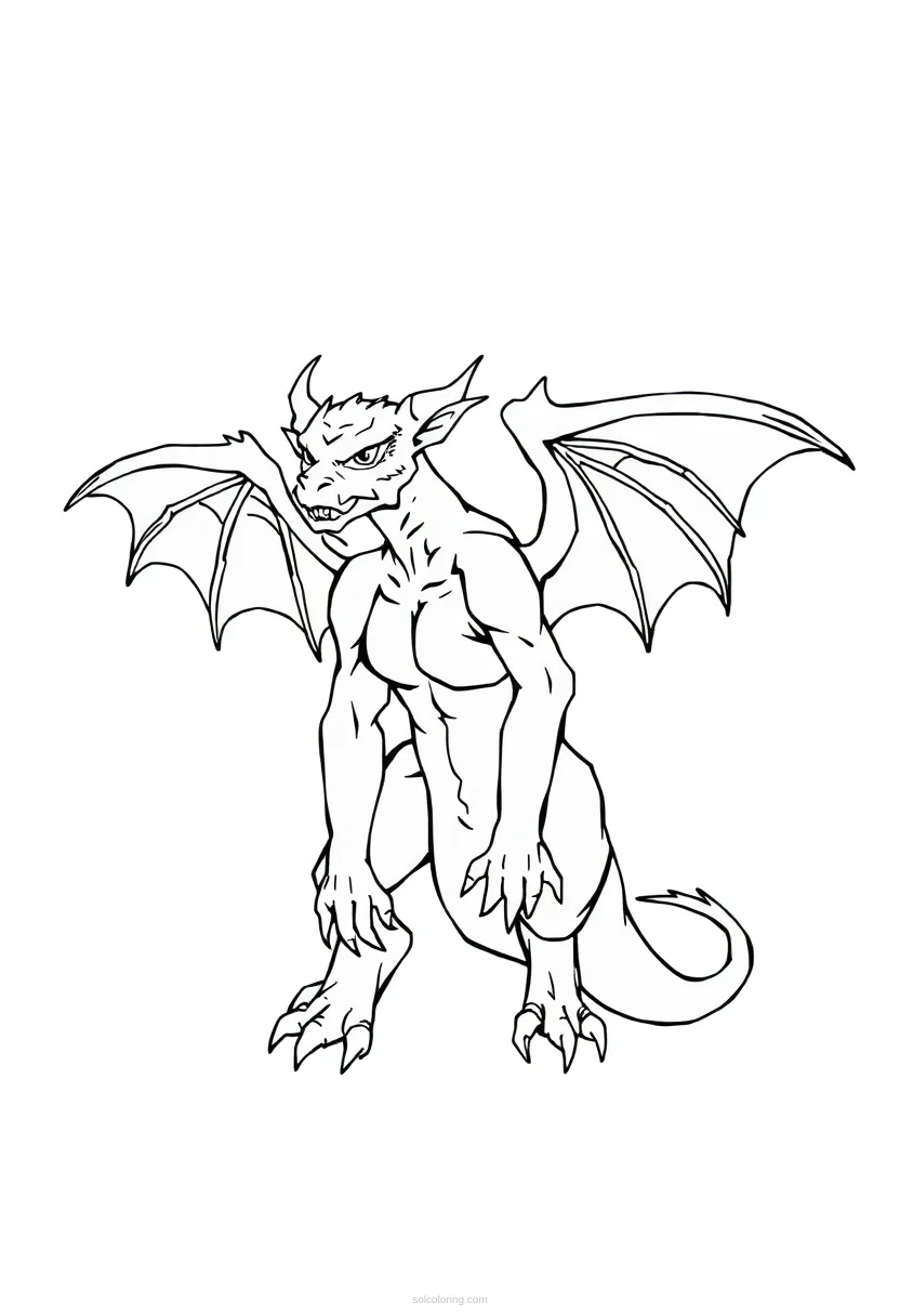 Gargoyle coloring page for kids