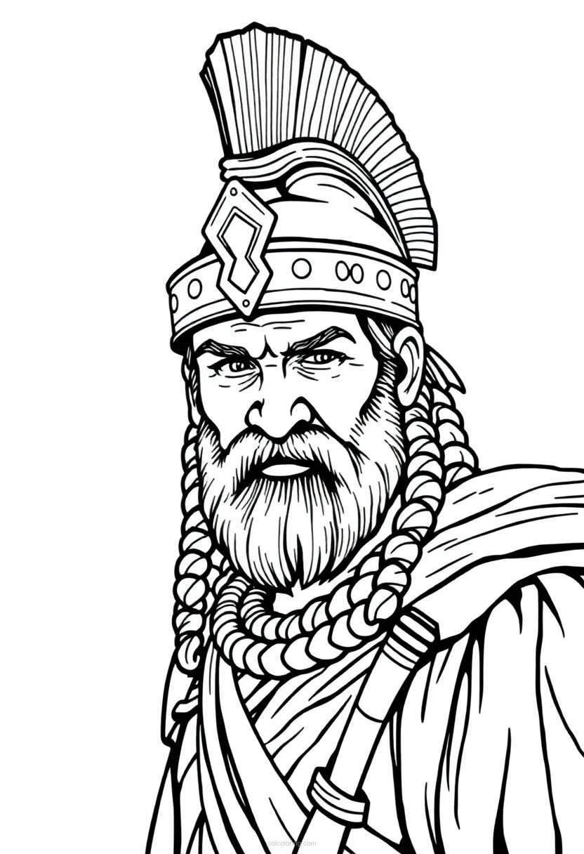 Gaul Warrior Chieftain coloring page for kids
