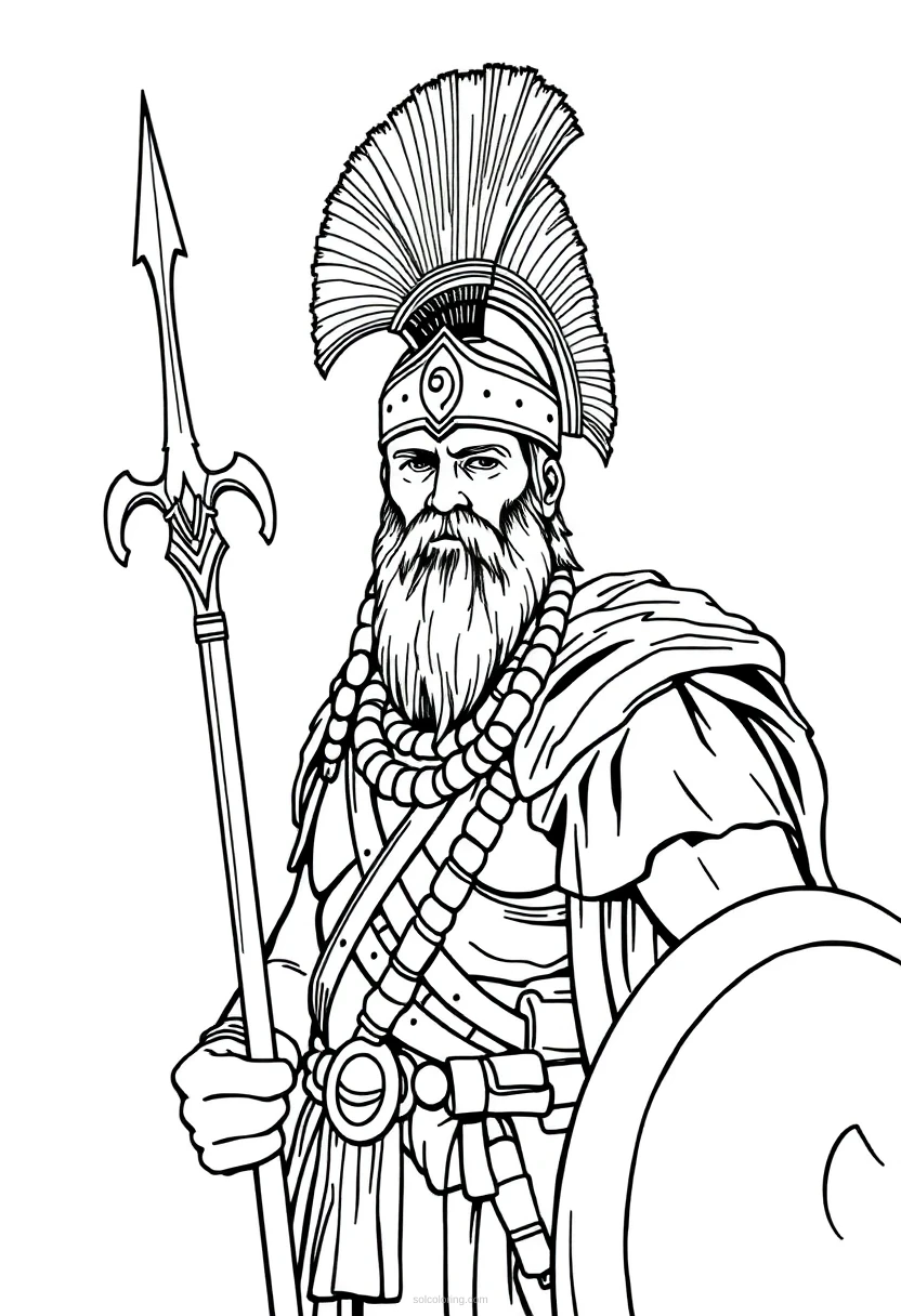 Gaul Warrior Chieftain coloring page for kids