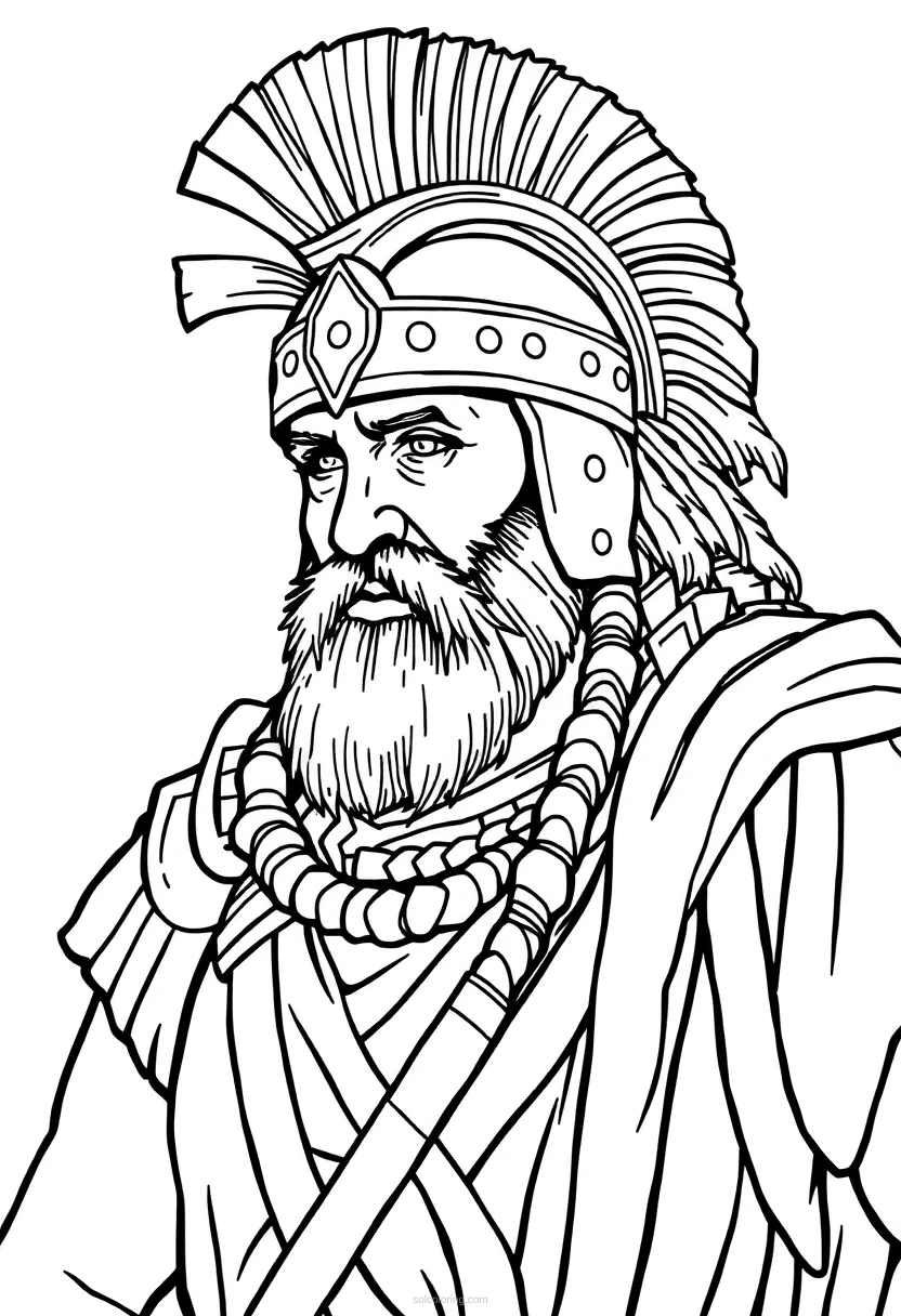 Gaul Warrior Chieftain coloring page for kids