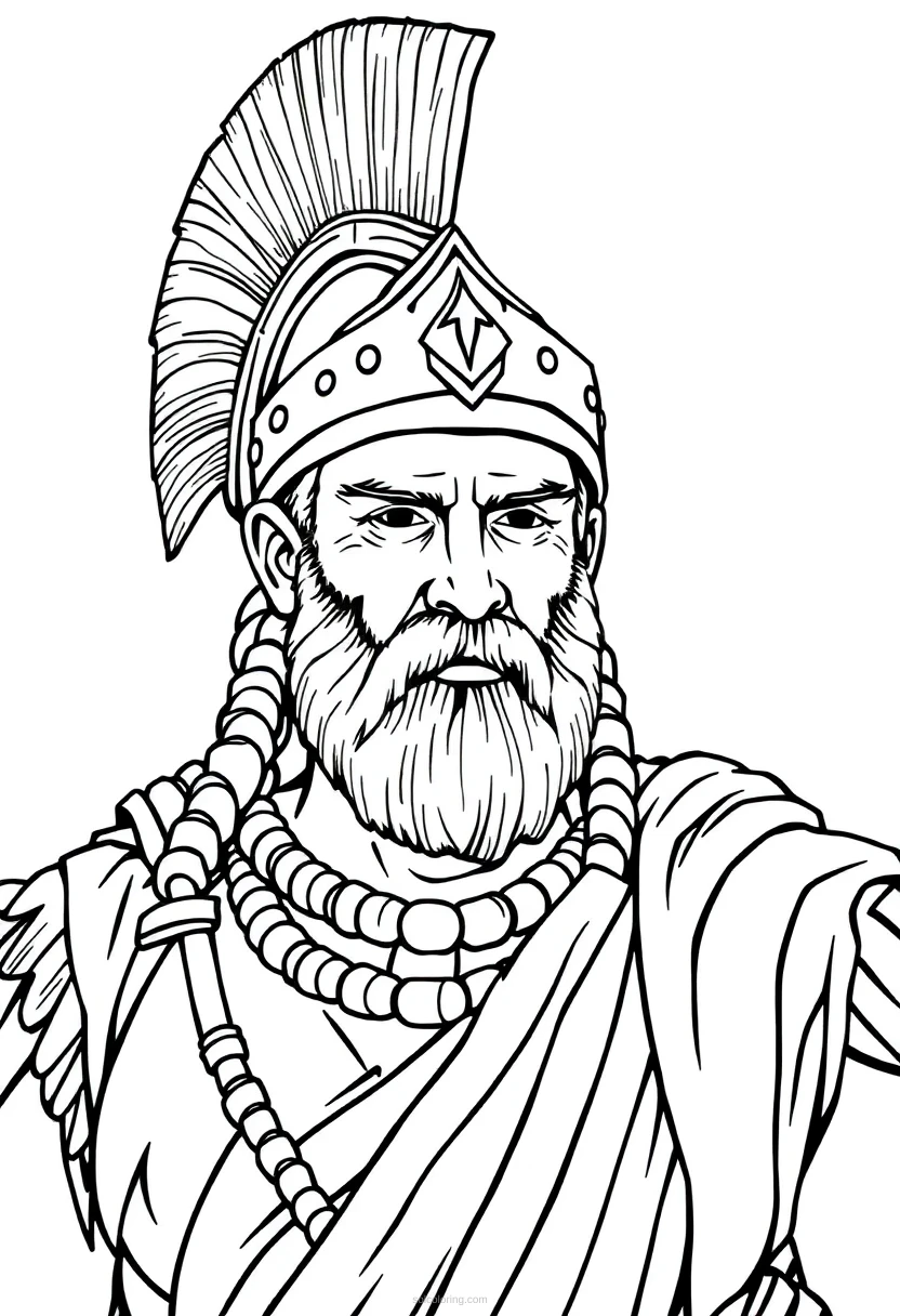 Gaul Warrior Chieftain coloring page for kids