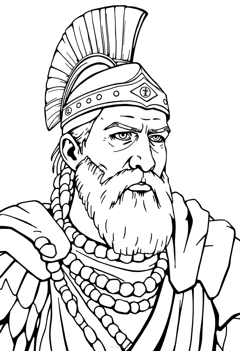 Gaul Warrior Chieftain coloring pages