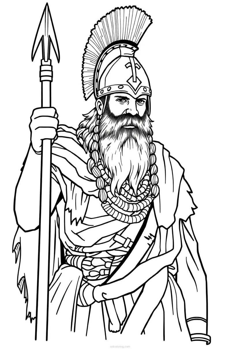 Gaul Warrior Chieftain coloring page for kids