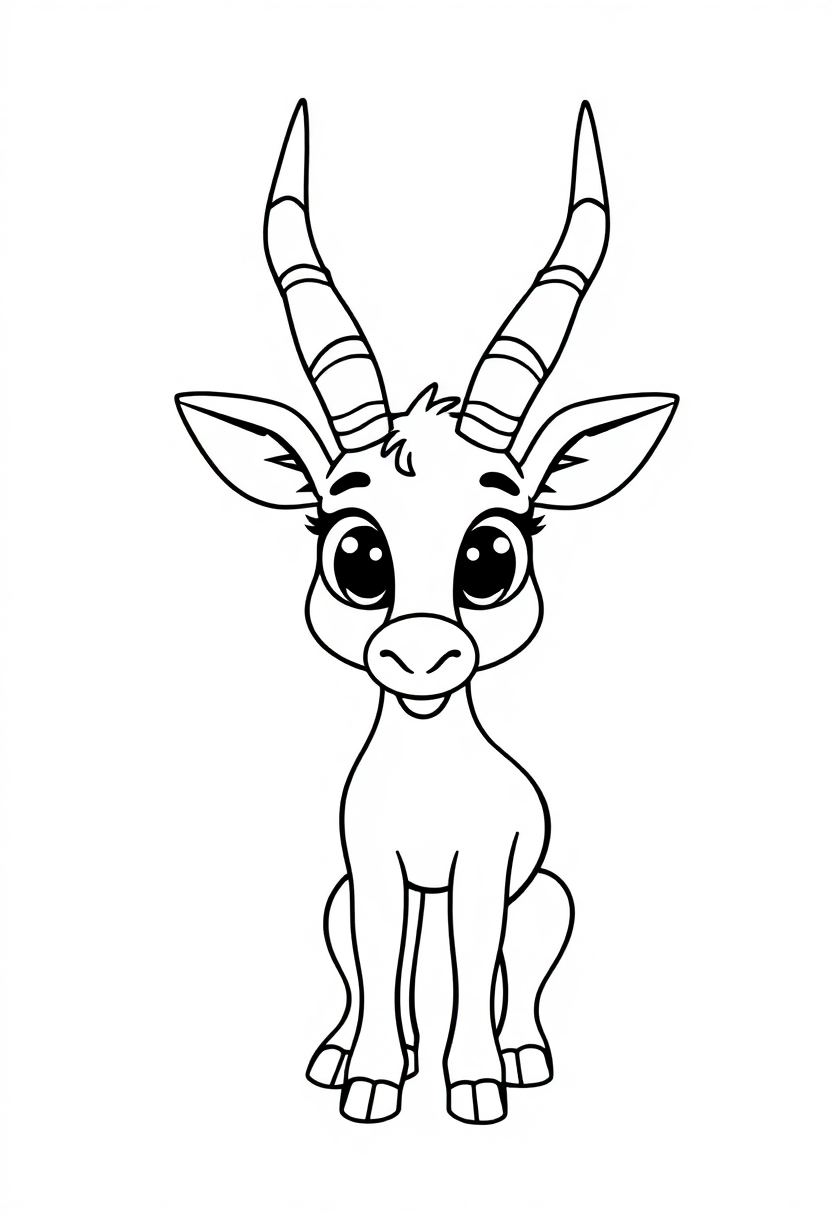 Gazelle coloring page, free printable