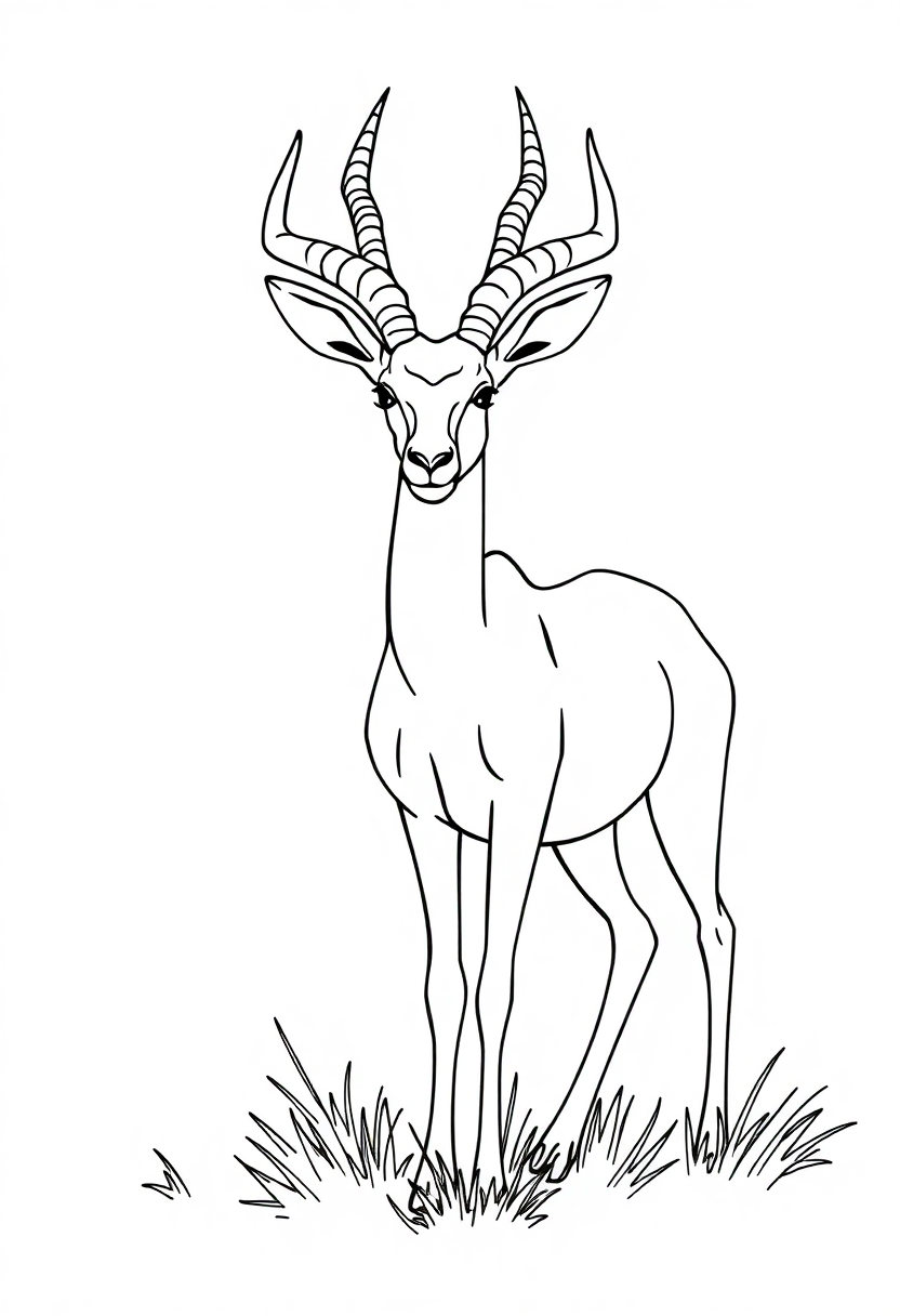 Gazelle coloring page, free printable