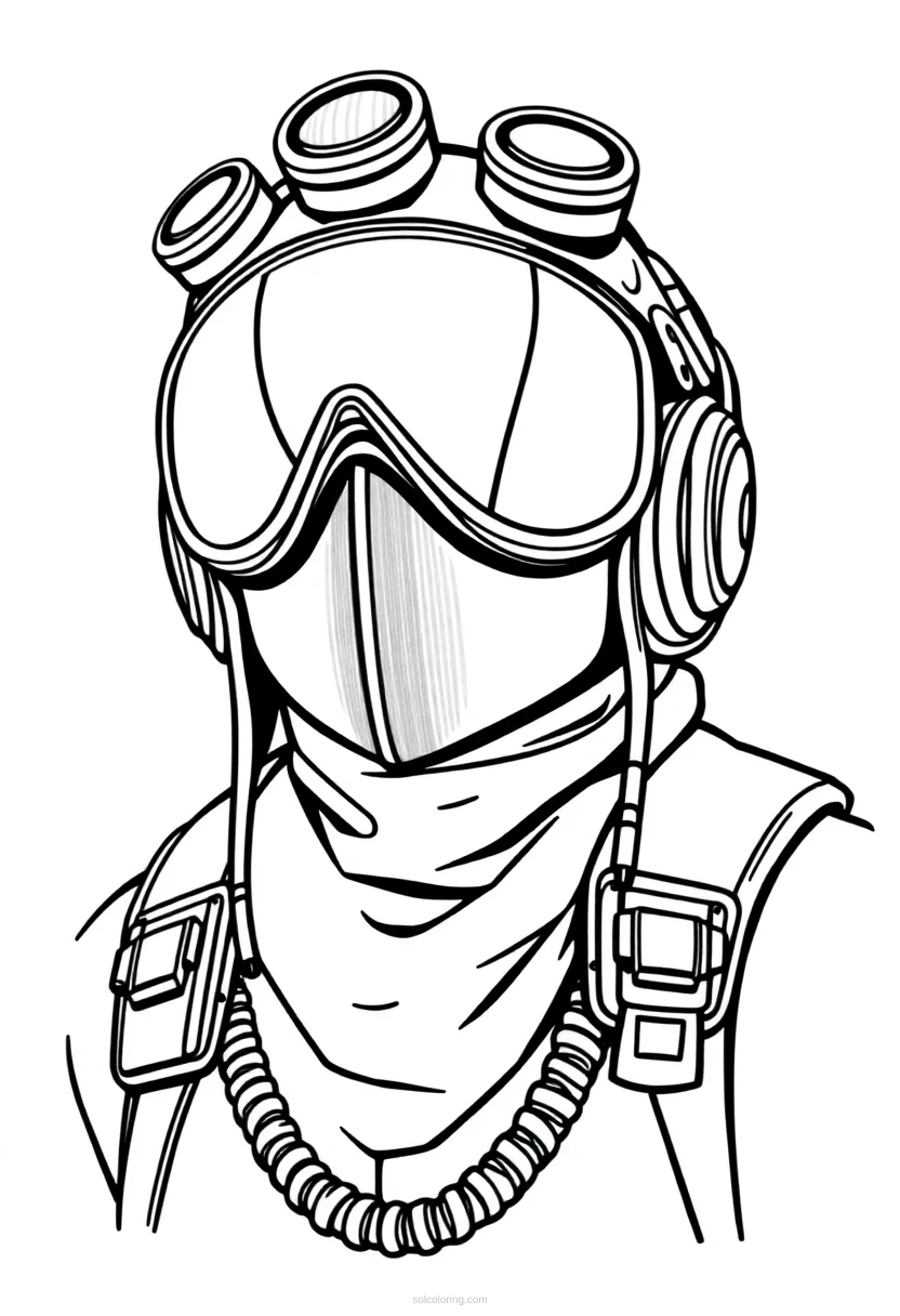 Gear Decorated Aviator coloring page for kids