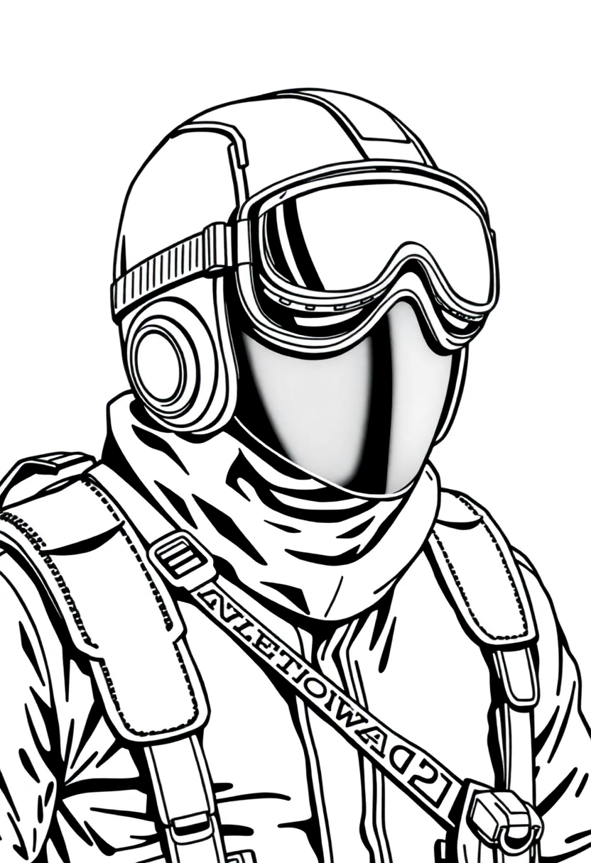 Gear-Decorated Aviator coloring page, free printable