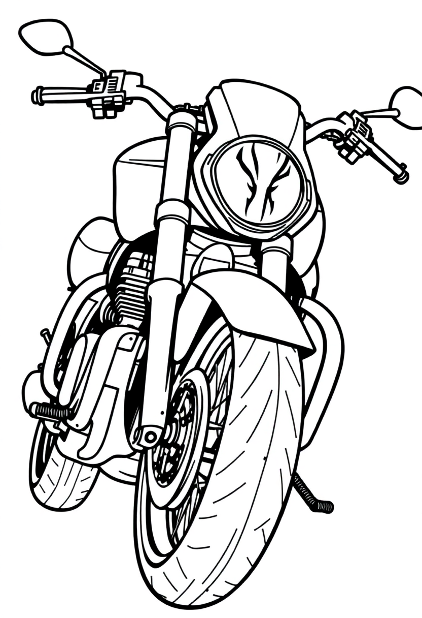 Gear-Driven Motorcycle coloring page, free printable