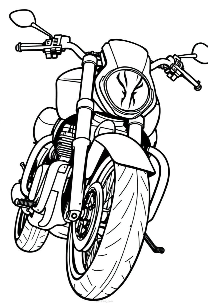 Gear-Driven Motorcycle coloring page for kids