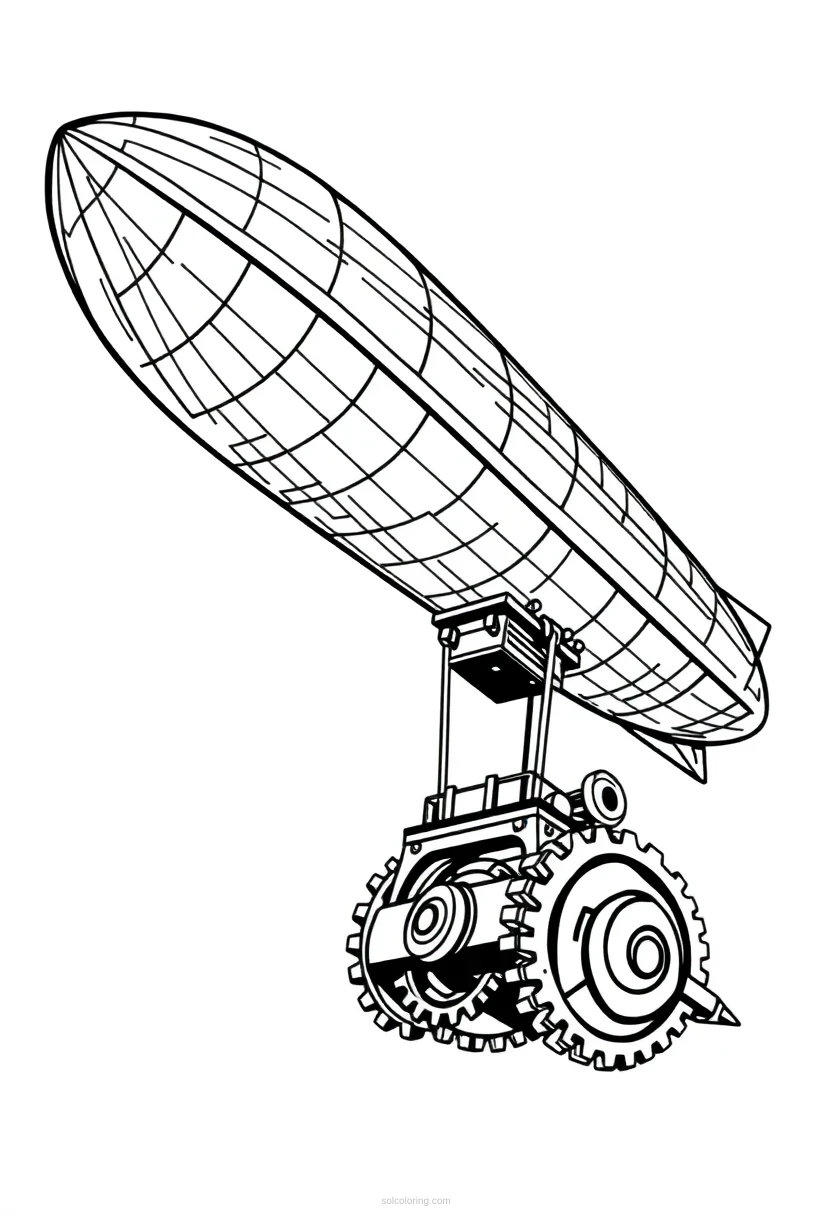 Gear Powered Zeppelin coloring pages