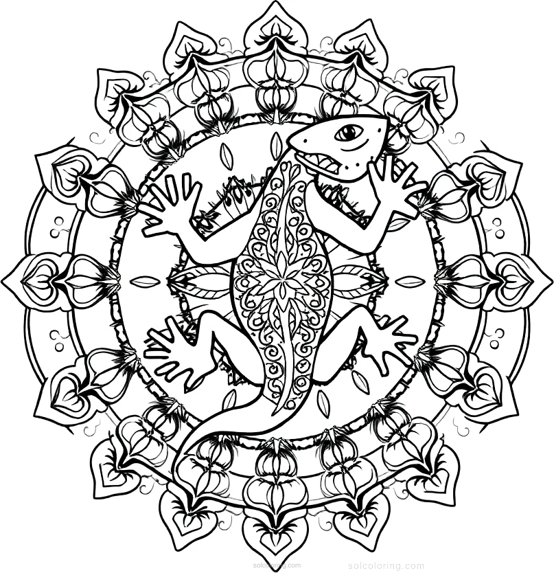 Gecko coloring page for kids
