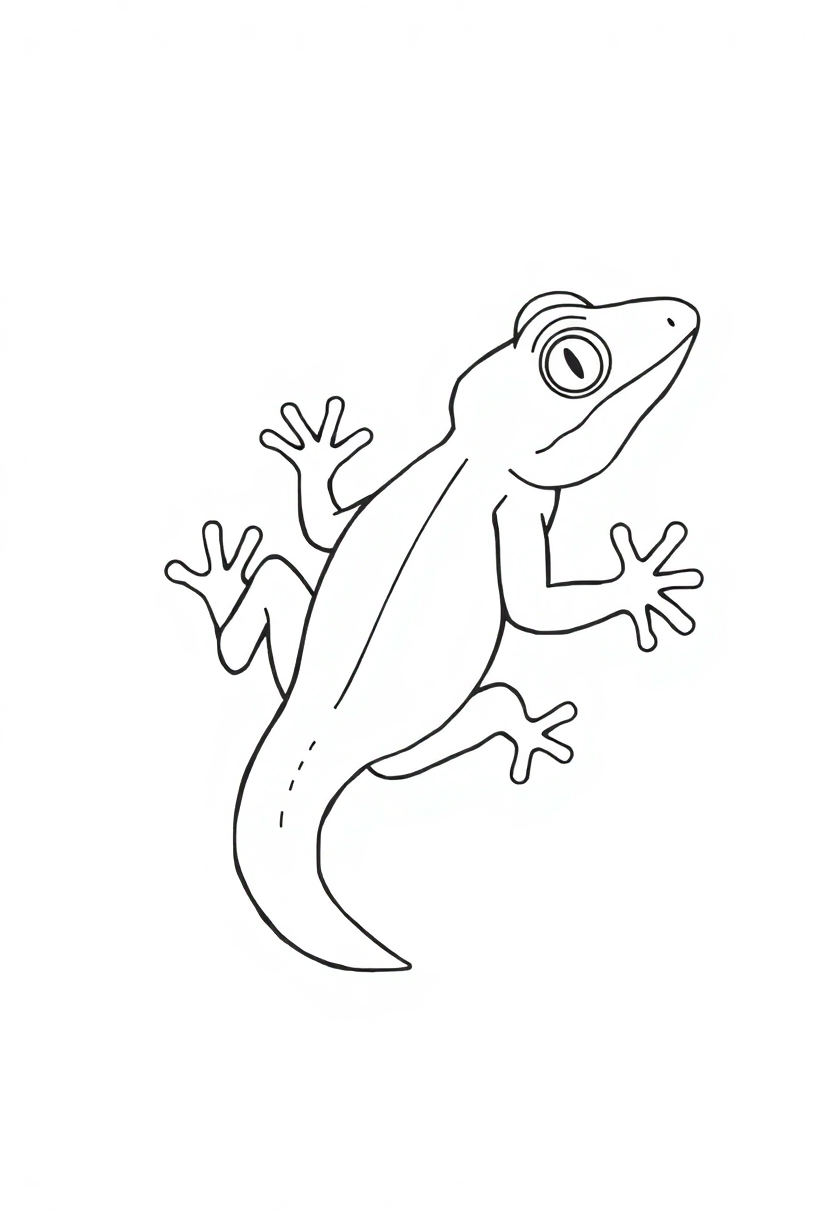 Gecko coloring page, free printable