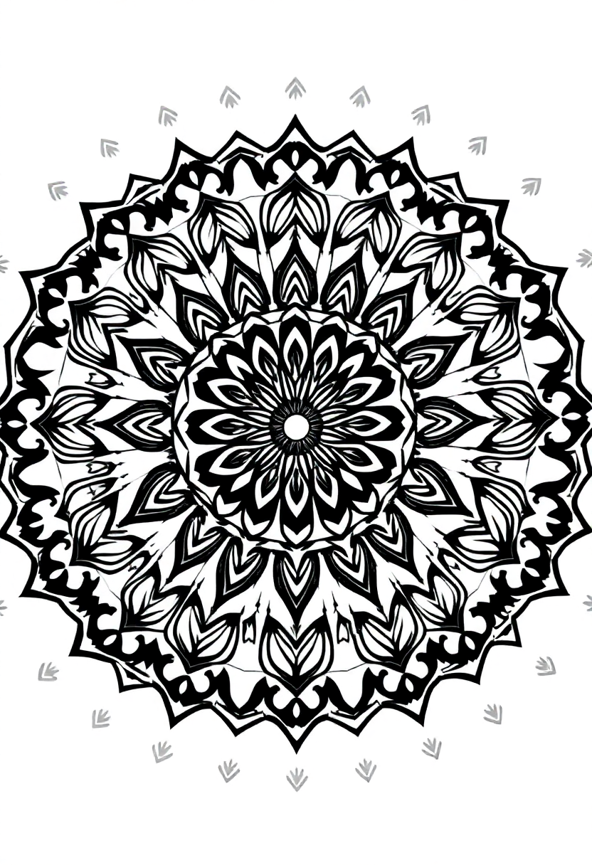 Geometric Mandala Patterns coloring page, free printable