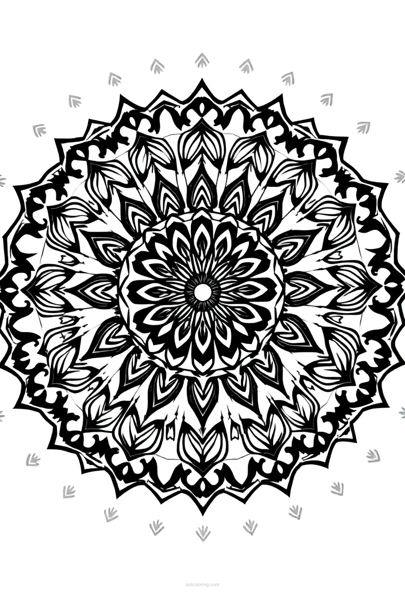 Geometric Mandala Patterns coloring page for kids