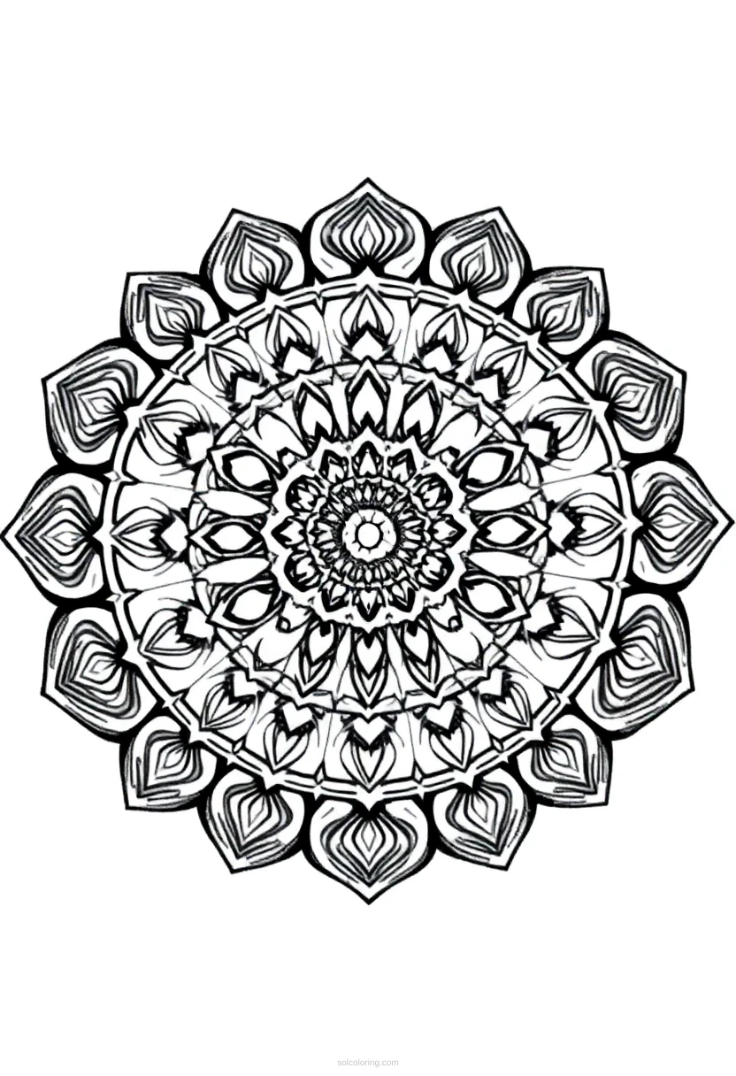 Geometric Mandala Patterns coloring page for kids