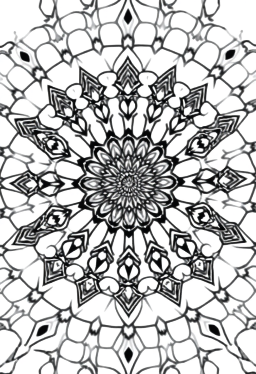 Geometric Mandala Patterns coloring page, free printable