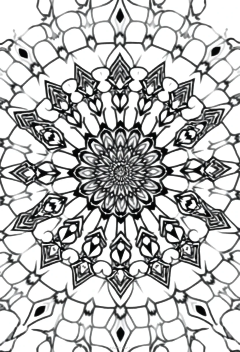 Geometric Mandala Patterns coloring page for kids