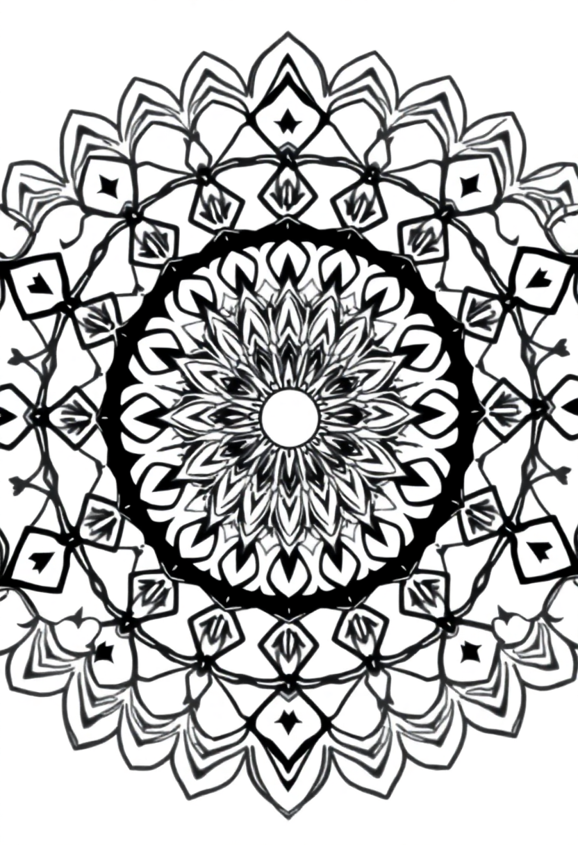 Geometric Mandala Patterns coloring pages