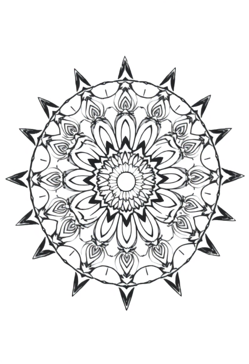 Geometric Mandala Patterns coloring page, free printable