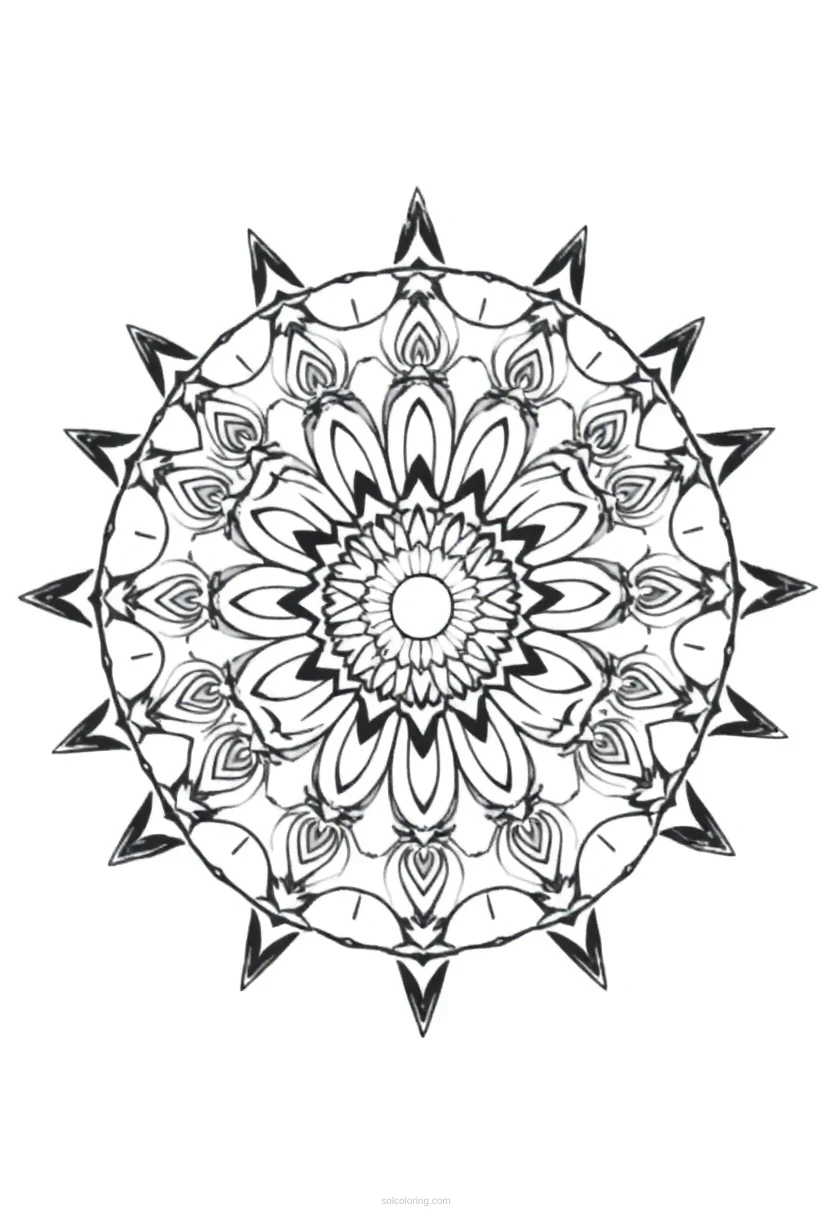 Geometric Mandala Patterns coloring page for kids