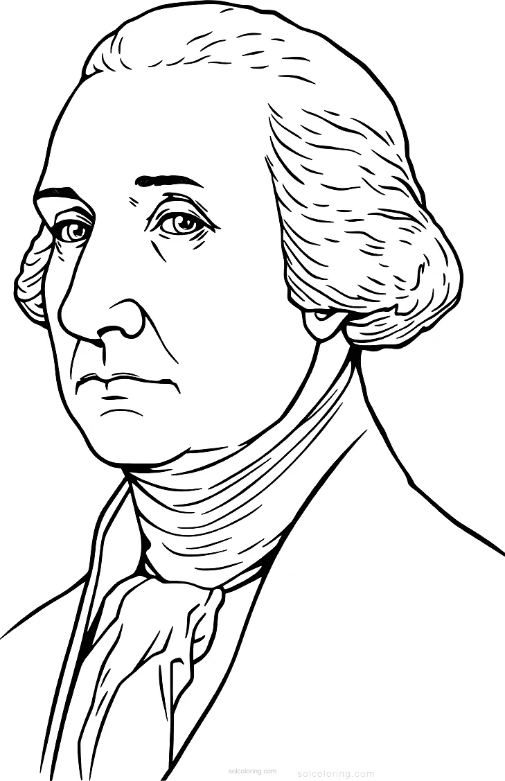 George Washington Portrait coloring page for kids