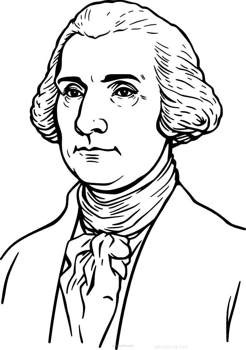 George Washington Portrait coloring page for kids