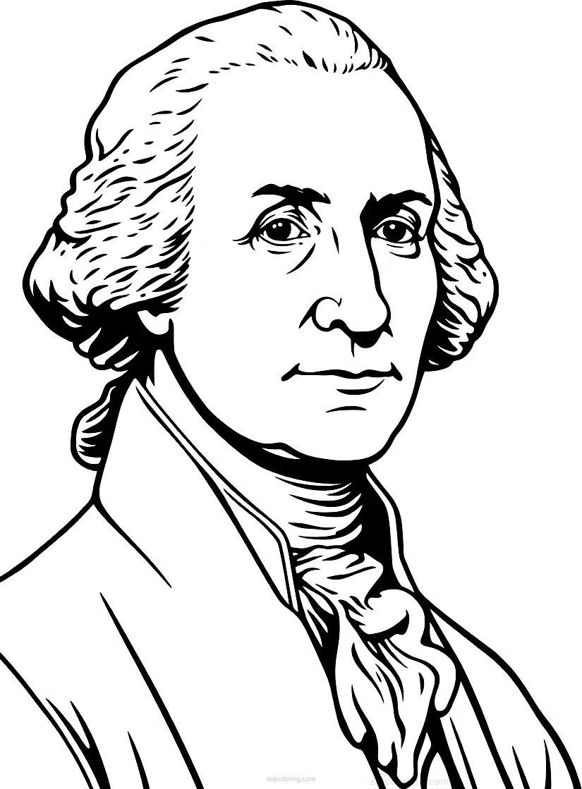 George Washington Portrait coloring page for kids