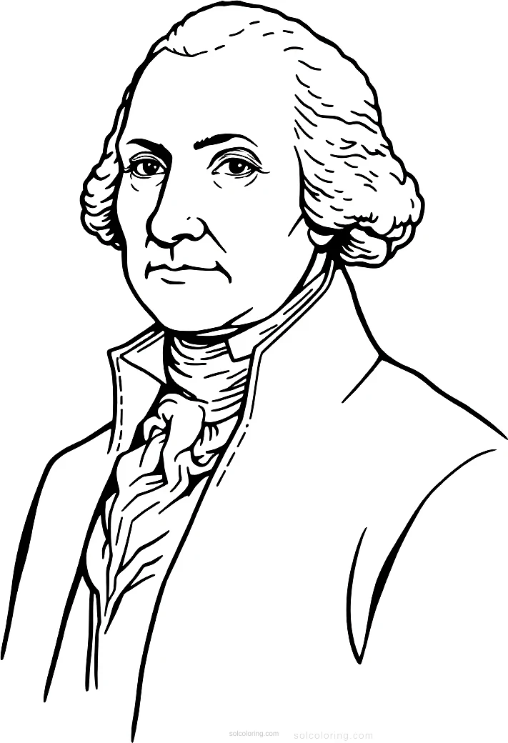 George Washington Portrait coloring page for kids