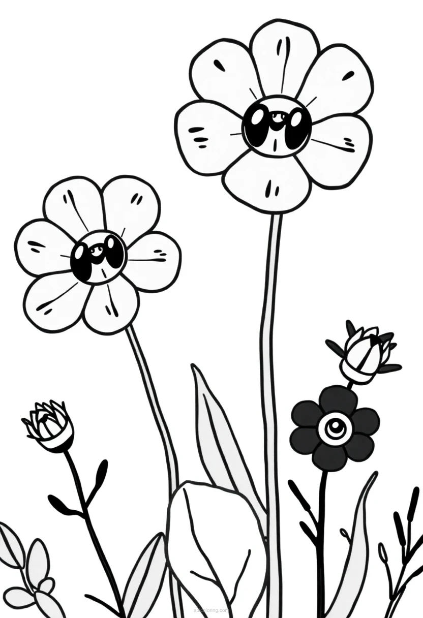 Georgia O'Keeffe Desert Flowers coloring page for kids