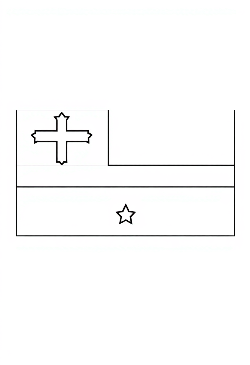 Georgia State Flag coloring page, free printable