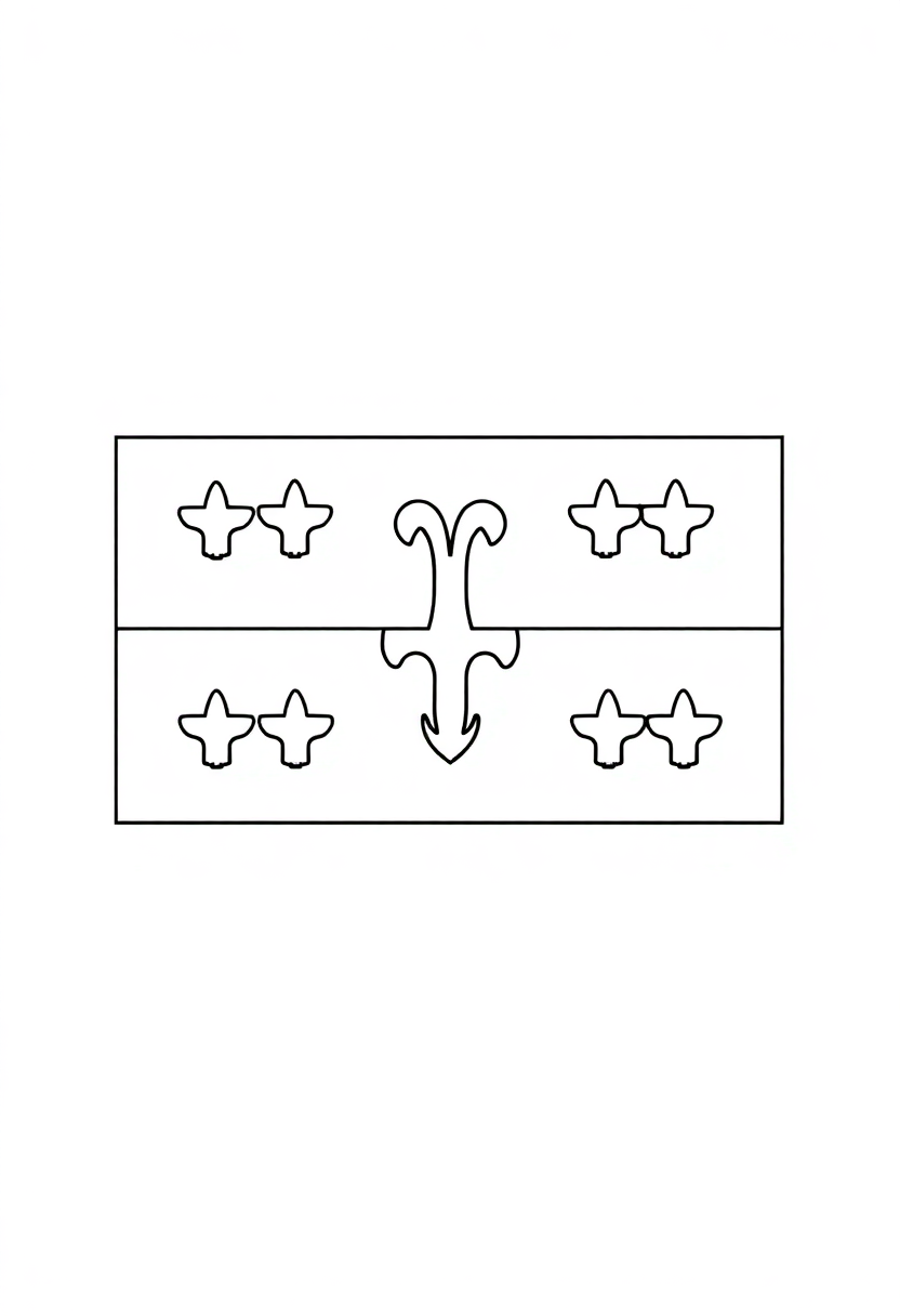 Georgia State Flag coloring page, free printable