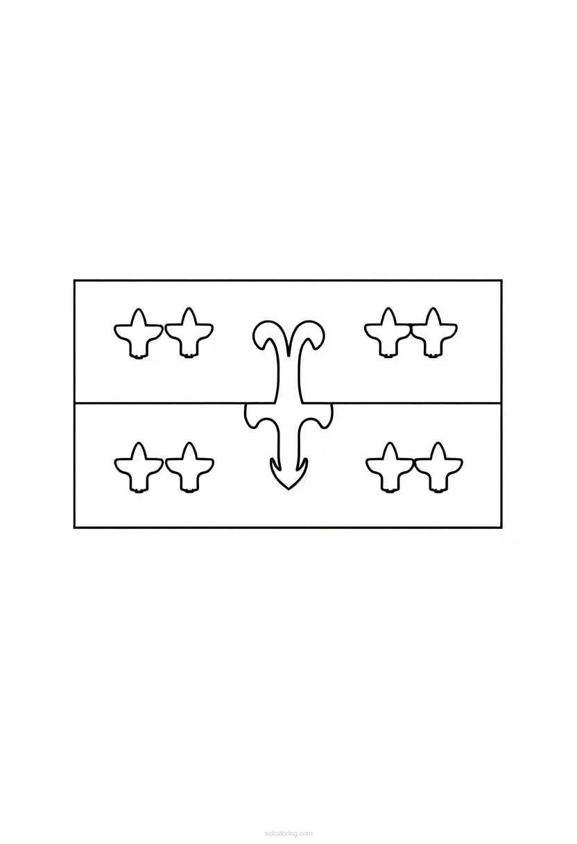 Georgia State Flag coloring page for kids