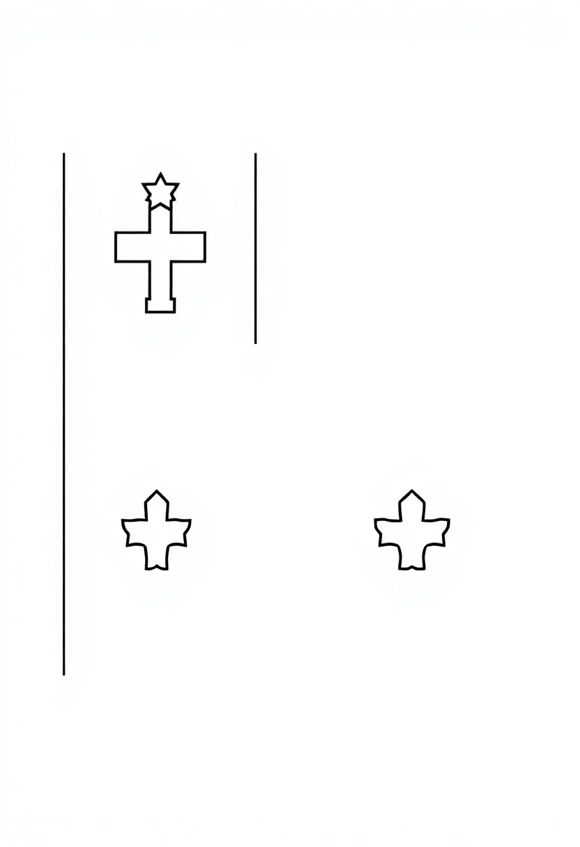 Georgia State Flag coloring page, free printable