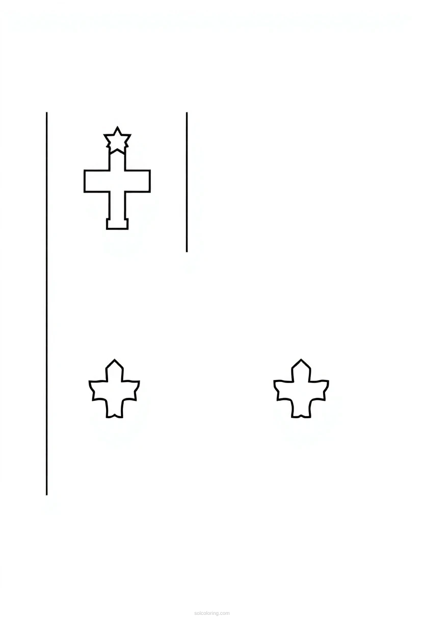 Georgia State Flag coloring page for kids