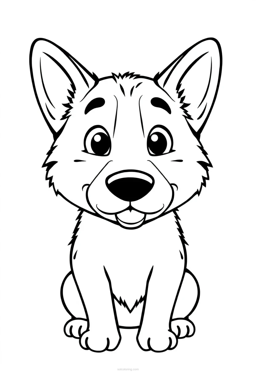 German Shepherd coloring page for kids