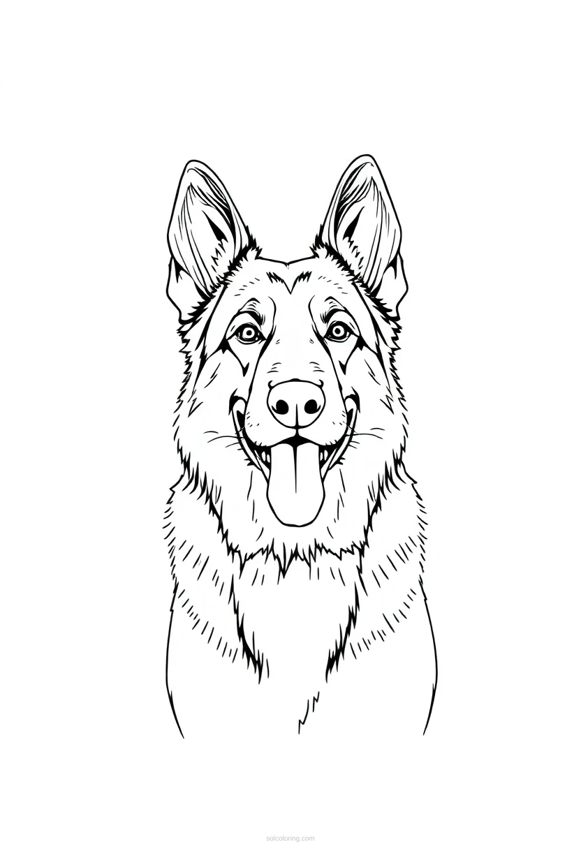 German Shepherd coloring page for kids