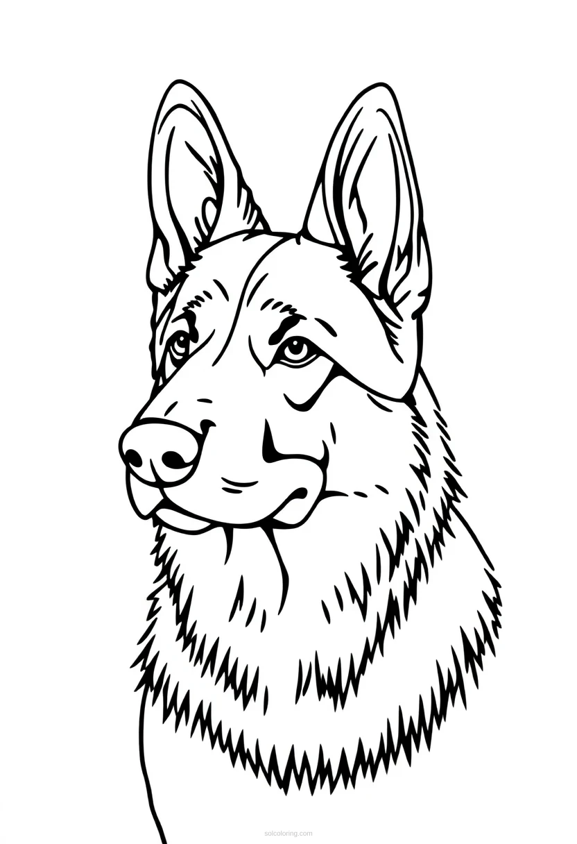 German Shepherd coloring page for kids