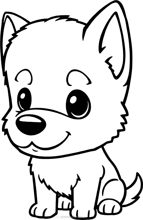 German Shepherd coloring page for kids