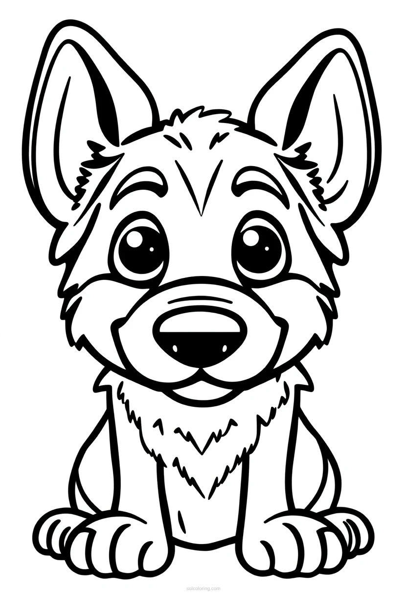 German Shepherd coloring page for kids