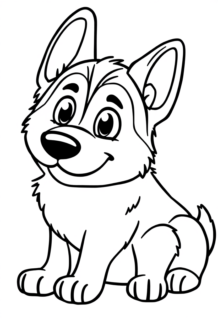German Shepherd coloring page, free printable