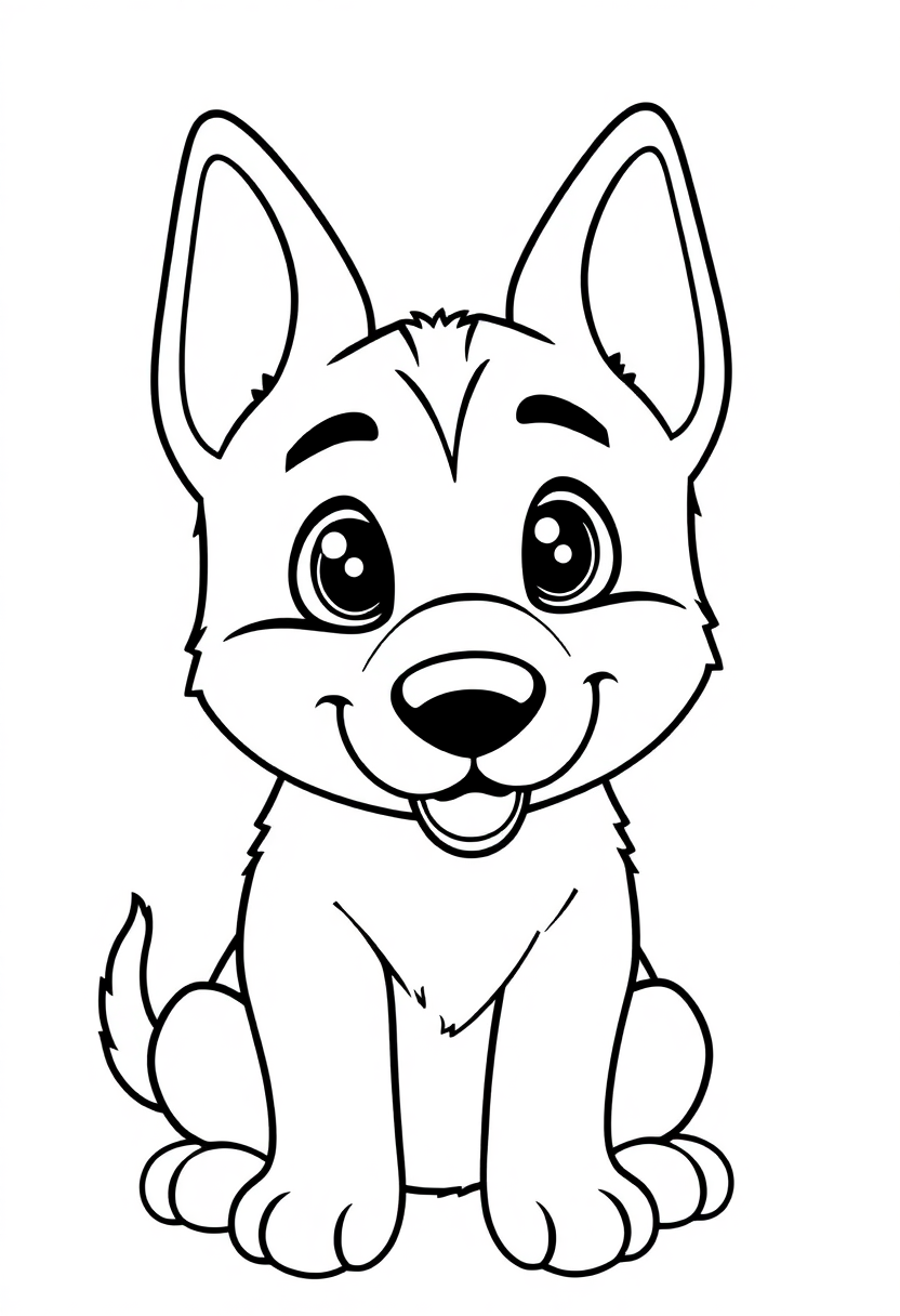German Shepherd Dog coloring page, free printable