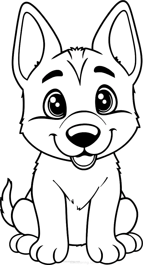 German Shepherd Dog coloring page for kids