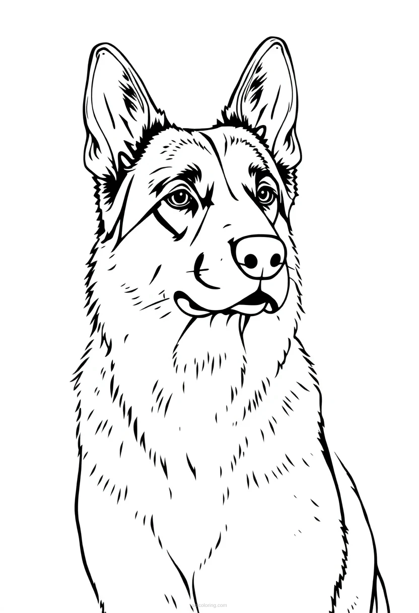 German Shepherd Dog coloring page for kids