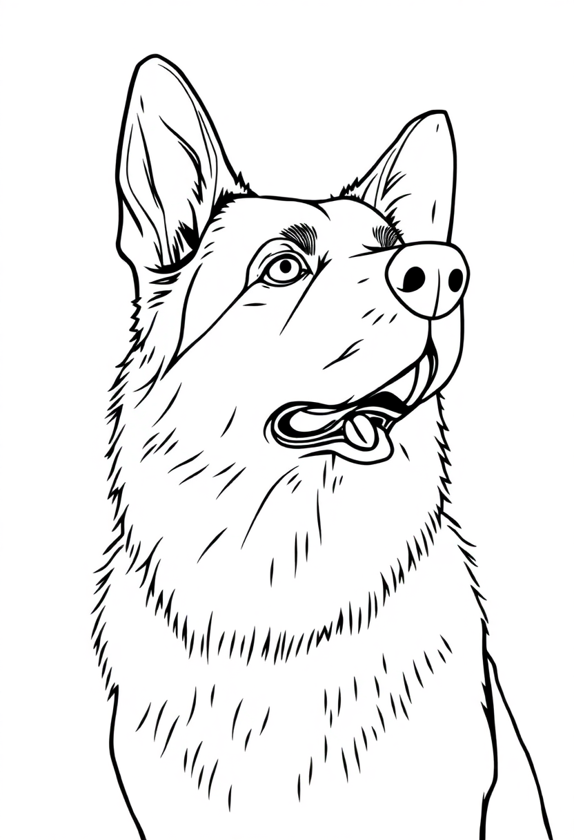 German Shepherd Dog coloring page, free printable