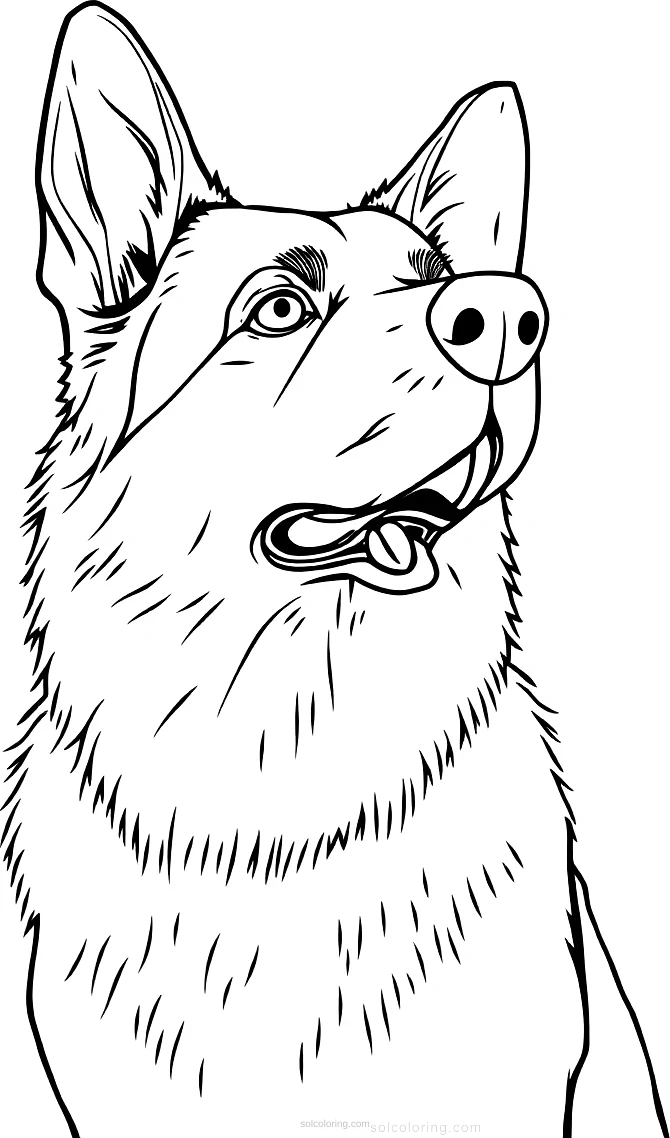 German Shepherd Dog coloring page for kids