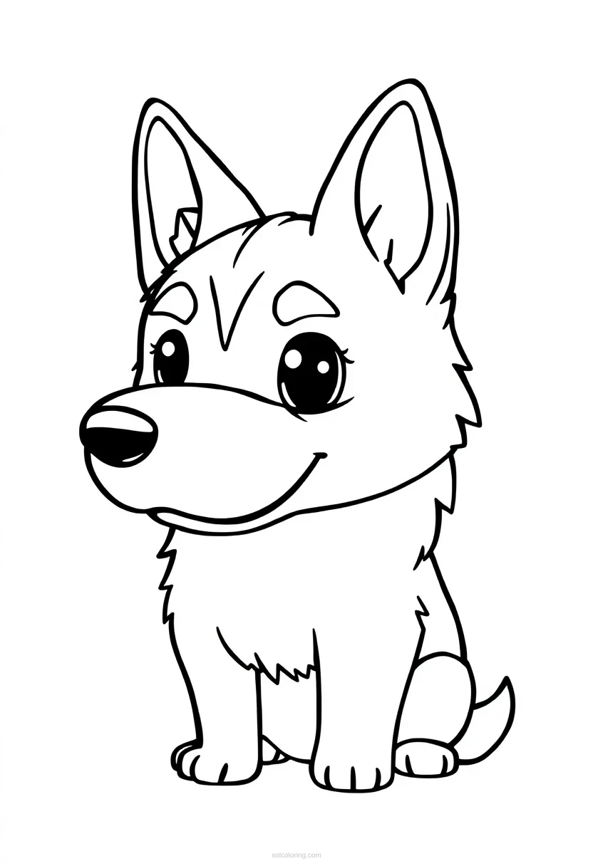 German Shepherd coloring page for kids
