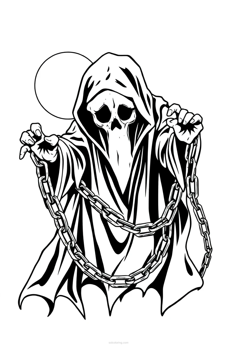 Ghost in Chains coloring page for kids