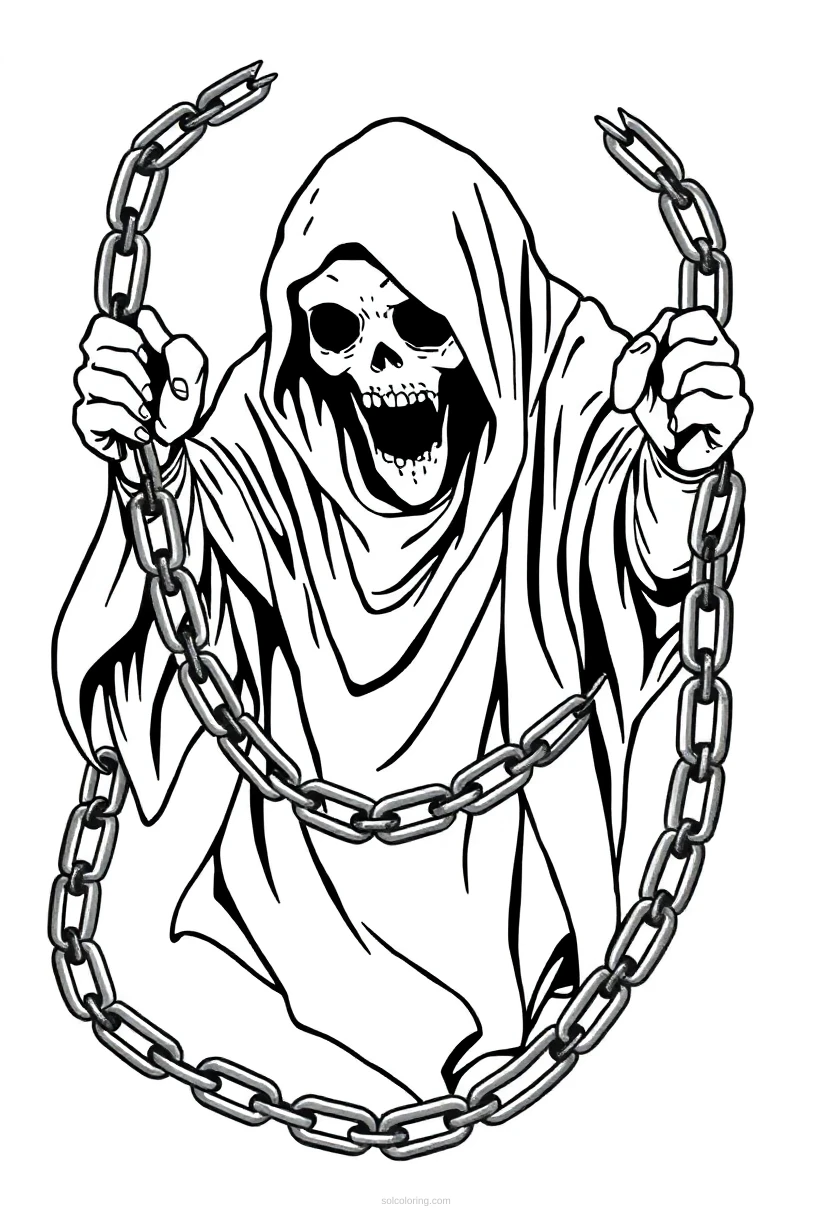 Ghost in Chains coloring page for kids
